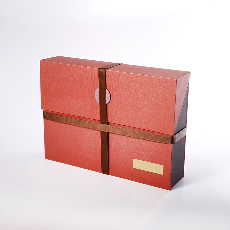 Papel de lujo elegante personalizado de lujo de lujo de papel de doble capa de regalo abierto cajas de embalaje con cinta