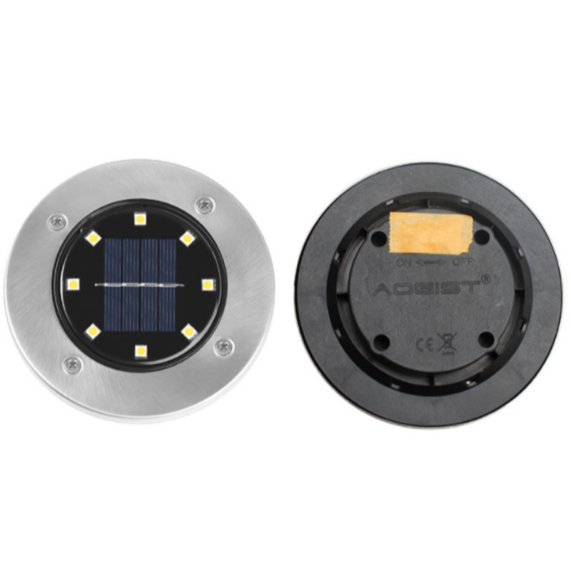 Impermeable 8 LED IP65 Solar Powered Sub-Ground Park Lámpara de césped exterior Jardín LED LED Luces de tierra solar con inducción