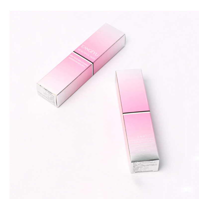 Caja de lápiz labial de papel reciclado de color rosa hermoso
