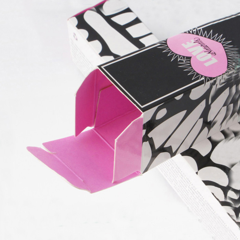 Impresión de la caja de pestañas de papel de artenegro y rosa