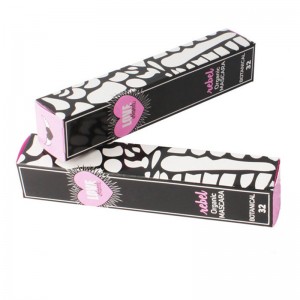 Impresión de la caja de pestañas de papel de artenegro y rosa