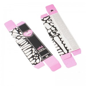 Impresión de la caja de pestañas de papel de artenegro y rosa