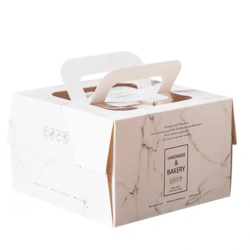 Caja de pastel de cumpleaños personalizada Caja de envasado de comida al horno plegable