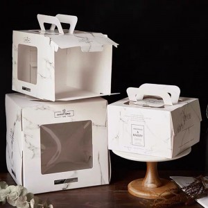 Caja de pastel de cumpleaños personalizada Caja de envasado de comida al horno plegable