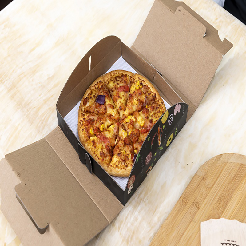 Cabina de embalaje de pizza de impresión de varios tamaños personalizada Caja de pizza de entrega corrugada reutilizable