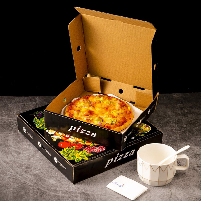 Caja de Pizza de papel de diseño de impresión de logotipo personalizado barato