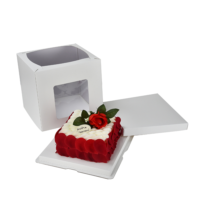 Caja de pastel de cumpleaños de papel de lujo hecho a mano de boda de boda