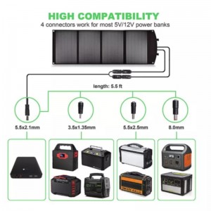 Cargador de panel solar plegable portátil 60W 18V para cargar el teléfono celular de acampar