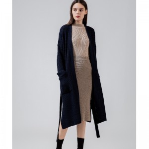 Cardigan65003#de lana australiana suelta, elegante y casual