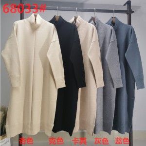 Moda Tendencia Ocio Joker Basic Punto Vestido con cuello alto 68033#