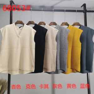 Moda de marea simple Ocio Joker de punto básico Pequeño Pequeño Cuello en V Chaleco 68053#