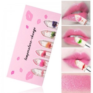 Lápiz labial floral transparente