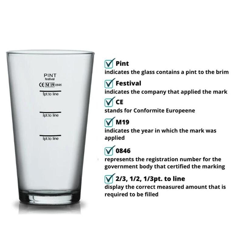 ¿Qué significan m y otras marcas en un vaso de cerveza?