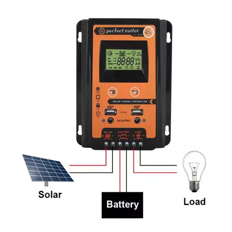 Panel solar del regulador de la batería de carga solar PWM 30A 12V 24VDC con la pantalla LCD de salida USB dual