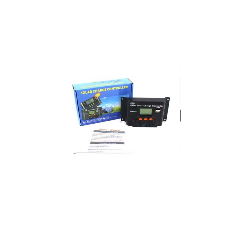 CM1024Z LCD DUAL USB Controlador de cargador solar 10A 20A 12V/24V Auto Solar Panel Regulador de carga de la batería PWM