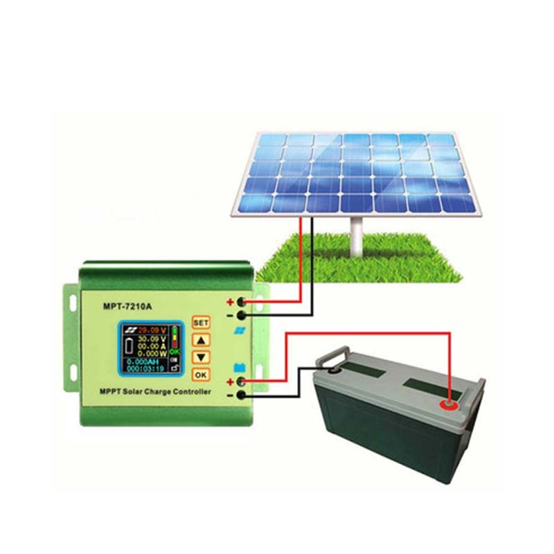 MPT7210A MPPT LCD Panel solar Controlador de carga de aluminio Regulador solar de aleación para la salida de la batería LIPO 600W 24V 36V 48V 60V 72V