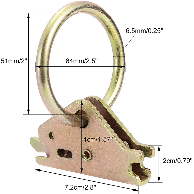 Steel E-Track o Anillo Anchors Anchors para el sistema E-Track Tiedown en el camión plano de remolque cerrado para el control de carga&Montaje de superficie