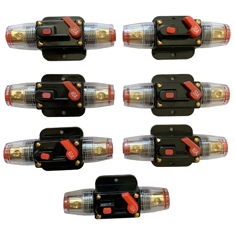 12V 24V DC 20A 30A 40A 50A 60A 80A 100A Auto Auto Car Bike Solar Energy Disyuntor Restablecer Interruptor de fusible para el hogar Solar