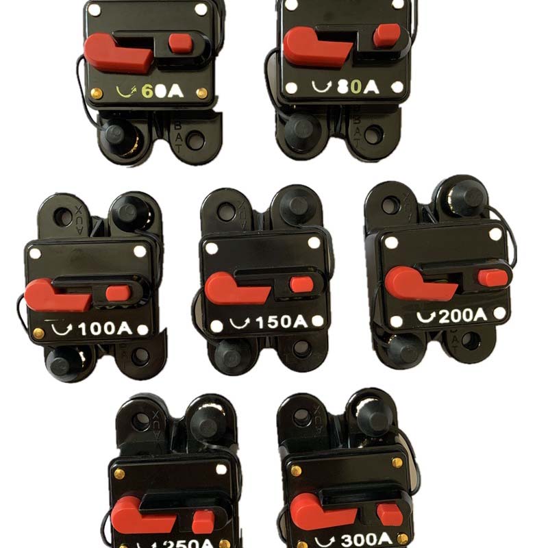 12V 24VDC Auto Car Bicicleta Circuito Estéreo Circuito Restablecimiento FUSE Inverter 60A 80A 100A 150A 200A 250A 300A Inicio Sistema solar Impermeable