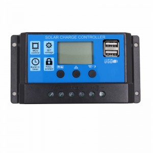 Controlador de cargador solar PWM 60A 50A 40A 30A 20A 10A 12V CARGADOR DE BATERÍA LCD LCD DUAL DUAL USB Panel solar Regulador MAX 50V PV INPUT