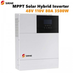 SRNE MPPT Solar Hybrid Charge Inverter 80A Controlador Max 3500W Inverter de onda sinusoidal pura 48V 110V PV Volt 145V 50Hz 60Hz Off-Grid