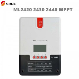 SRNE MPPT Controlador de carga solar 20A 30A 40A 12V24V LCD MAX100V Panel de soalr regulador para la batería de iones de litio de gel de plomo sin cuadrícula