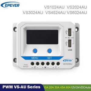 EPEVER PWM 60A45A30A20A10A Controlador de cargador solar 12V 24V Auto Retroiluminación LCD Panel solar regulador DUAL USB ViewStar-AU Series