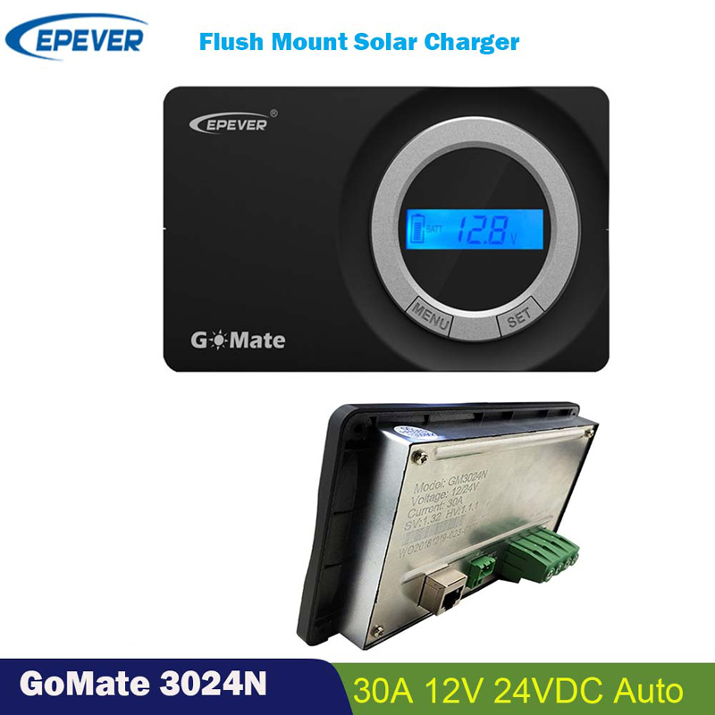 El regulador de la batería del controlador de carga solar de Epover 30A de la batería 12V 24V Pantalla LCD Montaje automáticamente para el recipiente de Camping Coche RV