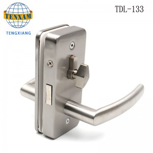 Cerraduras de puerta de vidrio sin marco comercial Cerradura de gancho con perilla