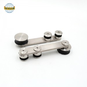 Puerta de vidrio Sistema deslizante Puerta deslizante Colgante de acero inoxidable Ruedas deslizantes