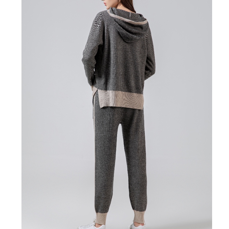 Juego de sudadera con capucha de estilo de estilo deportivo casual de moda elegante 69053#