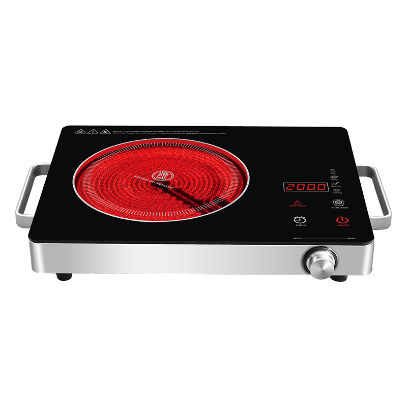 A13A FLOQUE PORTÁTRICA PORTAL, 1200W El quemador de infrarrojo eléctrico de 1200W para la oficina de Camping RV de la cocina, vidrio cerámico solo platos calientes