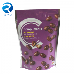 Bolsa de envasado de alimentos con cremallera de plástico personalizada, bolsa de envasado de alimentos con cremallera resellable