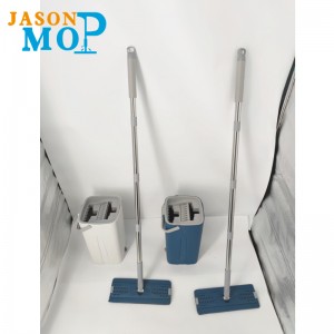 2021NewNuevo mango de polo extraíble de acero inoxidable para comprimir el trapeador de limpieza plana con cubierta del sistema de cubo