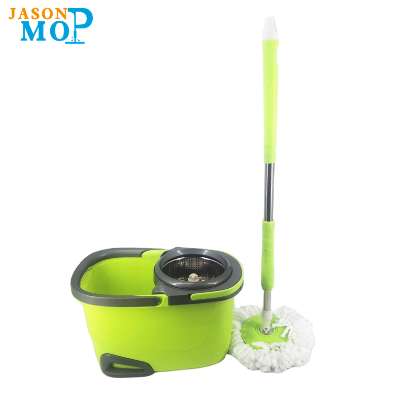 Squeeze Hand Free Spin Mop Bucket con mango estirable de acero inoxidable Limpieza de piso seco mojado 360 Cabezas giratorias