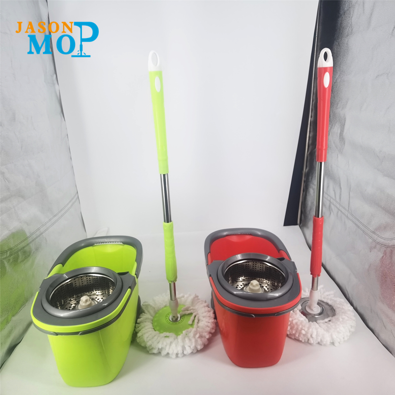 Squeeze Hand Free Spin Mop Bucket con mango estirable de acero inoxidable Limpieza de piso seco mojado 360 Cabezas giratorias
