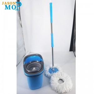 Squeeze Hand Free Spin Mop Bucket con mango estirable de acero inoxidable Limpieza de piso seco mojado 360 Cabezas giratorias