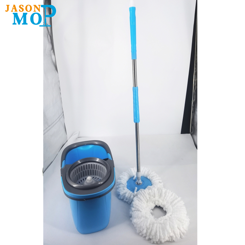 Squeeze Hand Free Spin Mop Bucket con mango estirable de acero inoxidable Limpieza de piso seco mojado 360 Cabezas giratorias