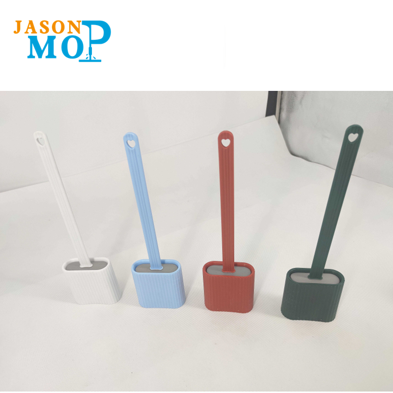 Cepillo de inodoro de silicona con soporte para baño Limpieza profunda de pared Montado en pared émbolo de baño Baño Scrubber suave