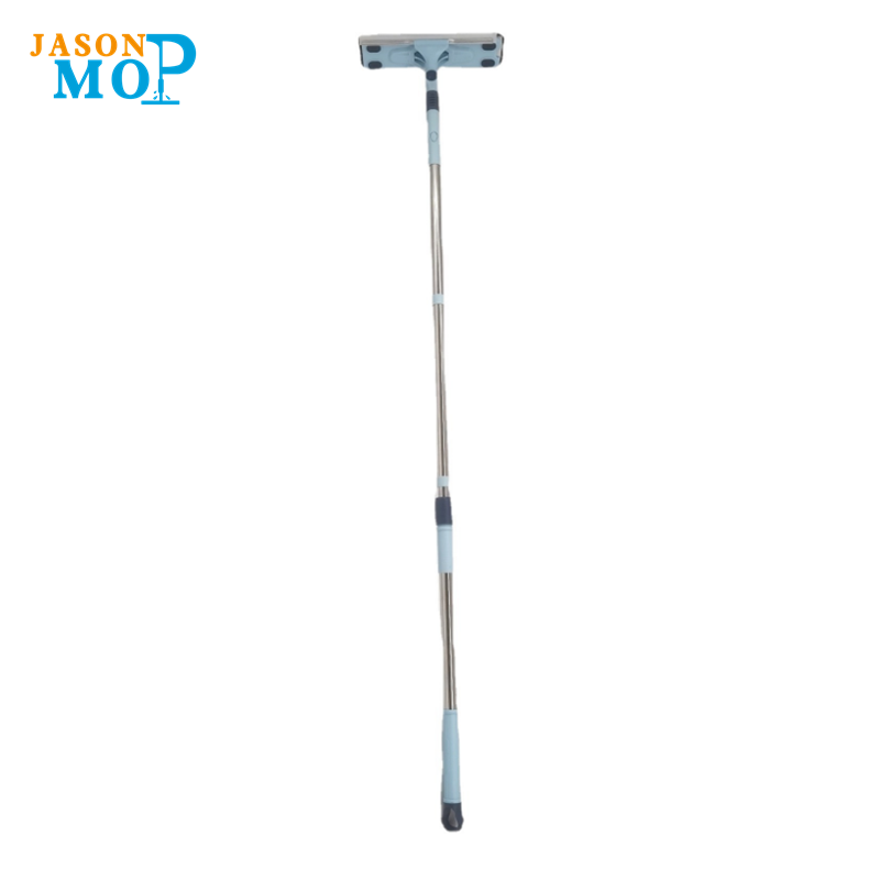 2021 vidrio raspador telescópico vara de acero inoxidable alargado para el hogar limpiador de cepillos de vidrio de doble cara