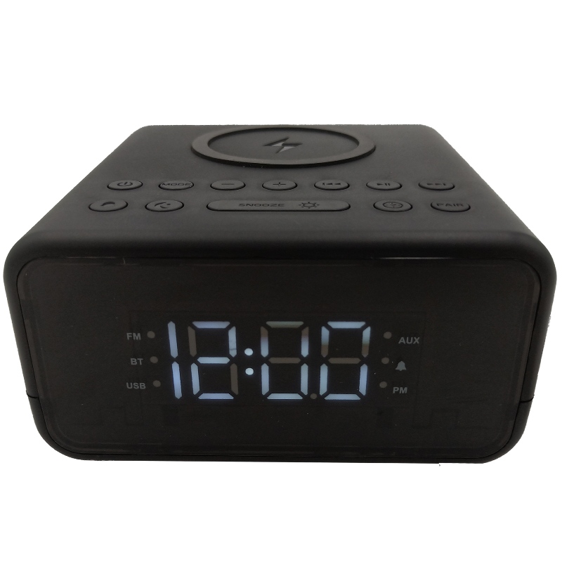 Radio de reloj Bluetooth FB-CR01 con cargador inalámbrico Qi