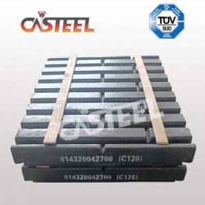 Material de cromo de alto manganeso C125 con piezas de repuesto Fixe Placa de mandíbula