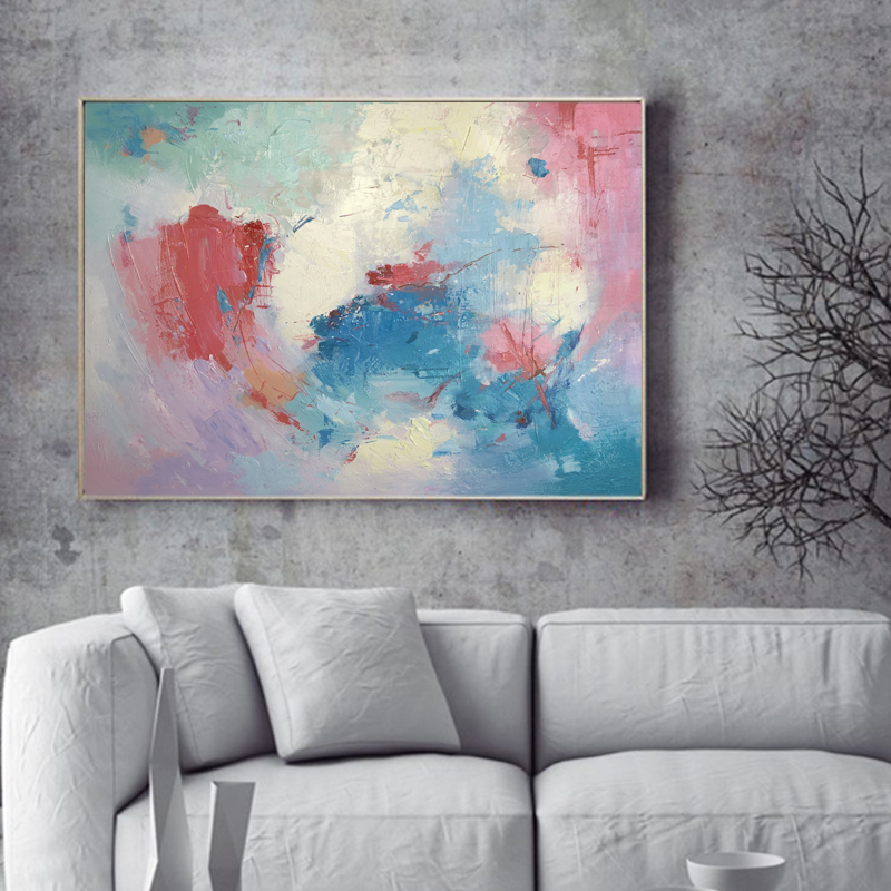 Moderno pintado a mano acrílico creativo enmarcado arte abstracto pintura sobre lienzo