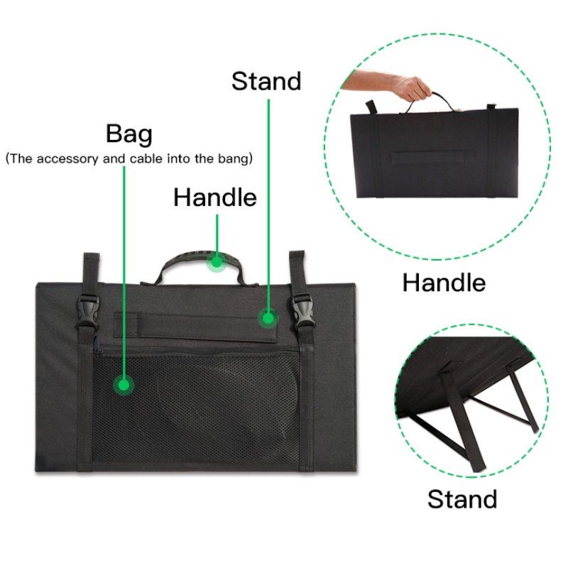 Bolsa plegable solar solar de alta eficiencia Portátil 60W 100W 200W 120W panel solar plegable