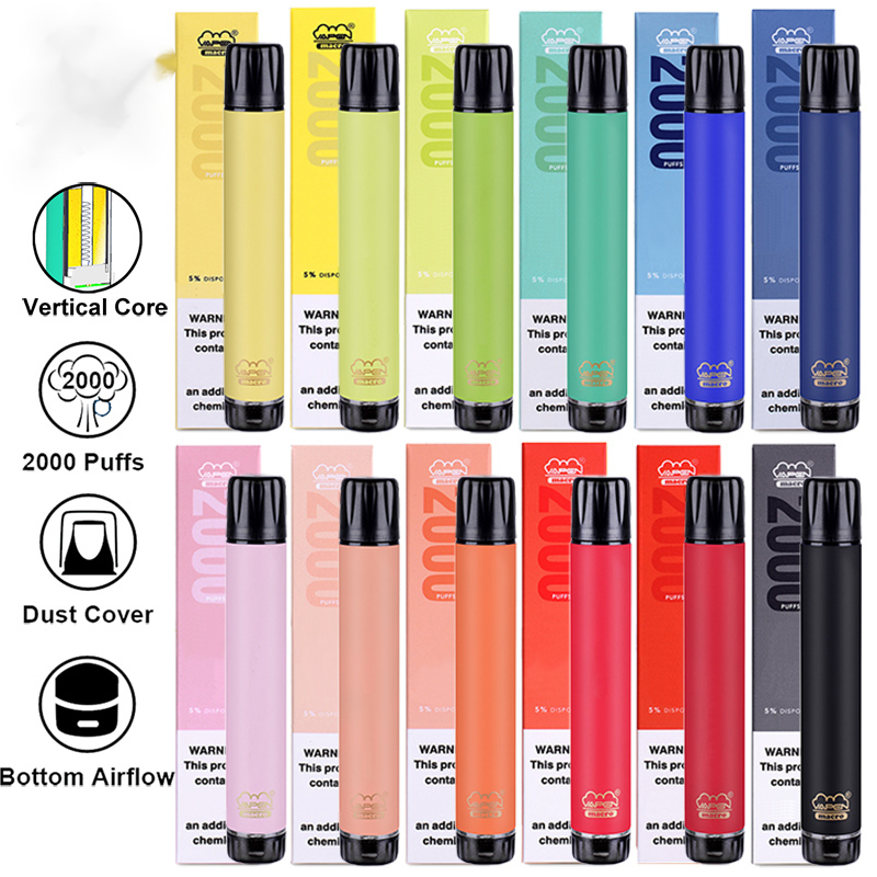 Authentic Vapen Macro 2000 Puffs Vape desechable Pluma con la cobertura vertical más XXL XTRA VAPORIZADOR DE FLEX EXTRA VAPORTOR DE FLEX EXTRA LLENADA E CIGS VAPORIZADORES