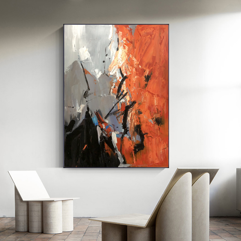 Decoración del hogar Diseño original Arte de pared Hecho a mano Lienzo abstracto Pintura al óleo