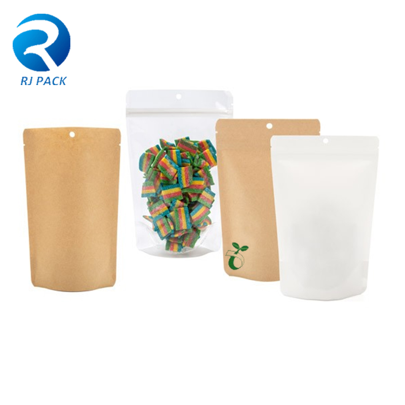Embalaje de alimentos 100% compostable de calor de la barrera de alta barrera de la bolsa de la bolsa de la bolsa Kraft