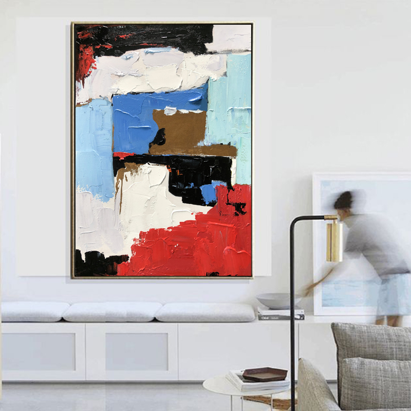 Nuevo producto arte abstracto tela lienzo pintado a mano pura pintura al óleo pintada a mano para la decoración de la sala de estar