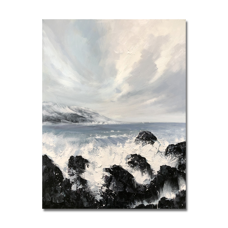 Paisaje moderno decoración de pared pintura abstracta hecha a mano de pintura al óleo