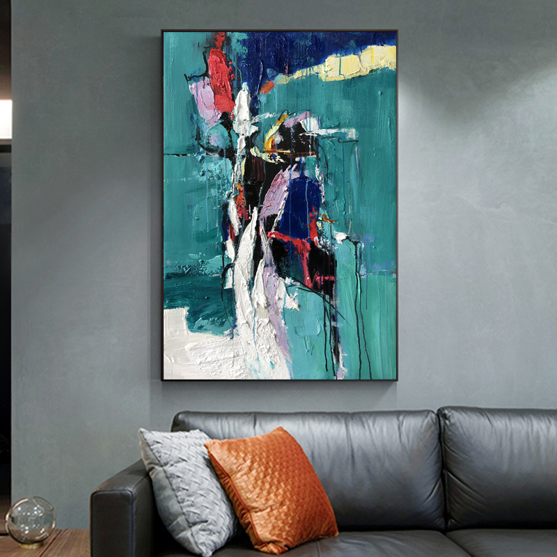 El diseño de la decoración del hotel al por mayor es hecha a mano moderna original abstracta pintura al óleo